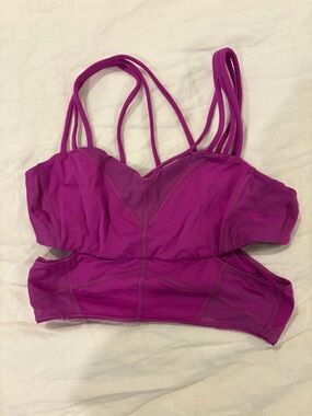lululemon athletica Longline Cut Out Strappy Sports Bra in Magenta